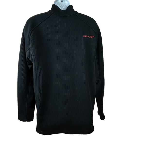 Spyder Black + Red Half Zip Waffle Weave Jacket Size XL - Picture 9 of 15